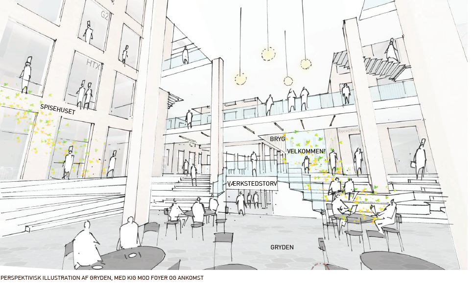 Arkitekt tegning af det nye skolebyggeri (1)