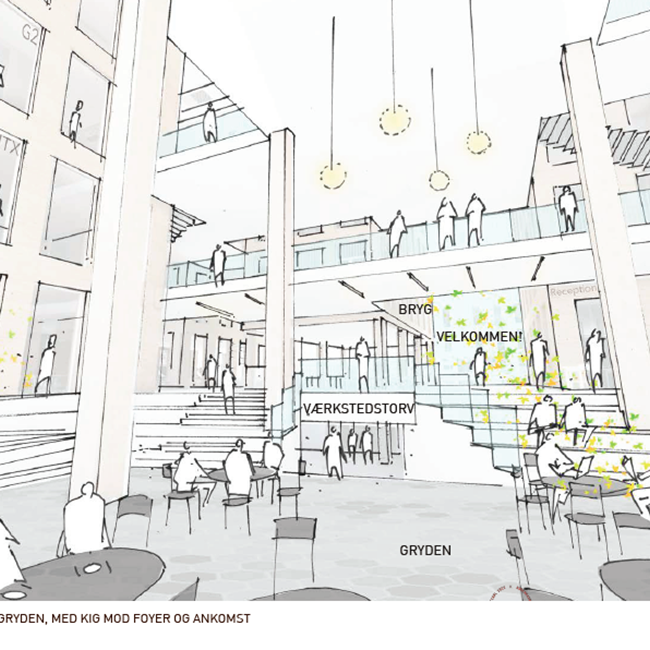 Arkitekt tegning af det nye skolebyggeri (1)