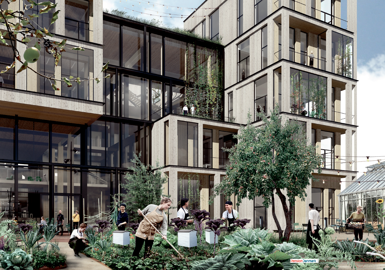 Arkitekt mockup af det nye skolebyggeri